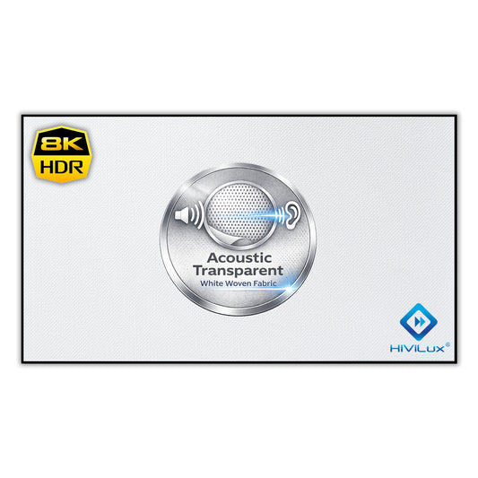 HiViLux® 16:9 Tension Motorized Projection Screen – Grey HiViGrey Cinema 0.8 – Black/White Housing