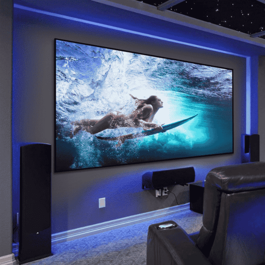 21:9 Zero-Rahmenleinwand mit ALR Kontrasttuch